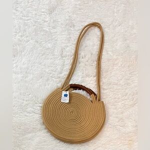 Round cotton rope crossbody bag
